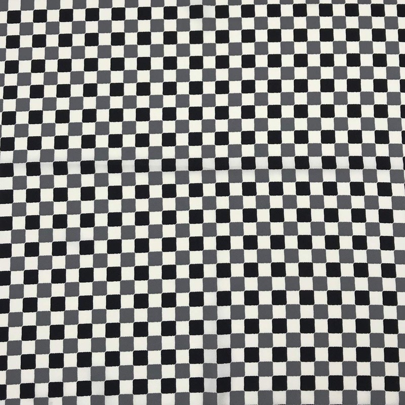 Fashionable Workshop Furoshiki Eco Cloth, Men's, Checkered, White, Black, Polyester,