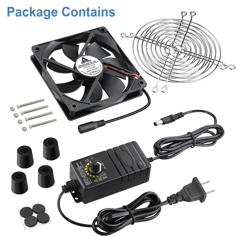 GDSTIME IP67 Waterproof Fan, 120mmx25mm DC 12V Brushless Cooling Fan,