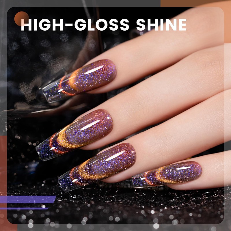 RARJSM 9D Chameleon Glass Cat Eye Gel Nail Polish Set