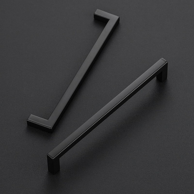 Ravinte 10 Pack Solid Kitchen Cabinet Handles Matte Black Cabinet