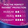 Always Radiant Feminine Pads For Women, Size 2 Heavy Flow