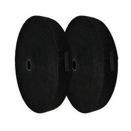 27 Yards Hook and Loop Sew-on 100% Polyester, Roll Hook and Loop (or Only Hook or Only Loop) for Sticking Curtains, Carpets, Fabrics, Holding Appliances, (Black Hook+Loop, 2in)