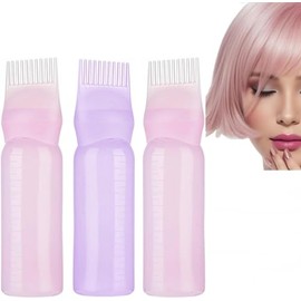 3 Pack Tinte para el Cabello Root Comb Aplicador Botella con Escala Graduada, 6 Onzas Cepillo Aplicador de Tinte de Cabello, Aplicadora de Tinte de Raíz Botella Aplicadora de Tinte de
