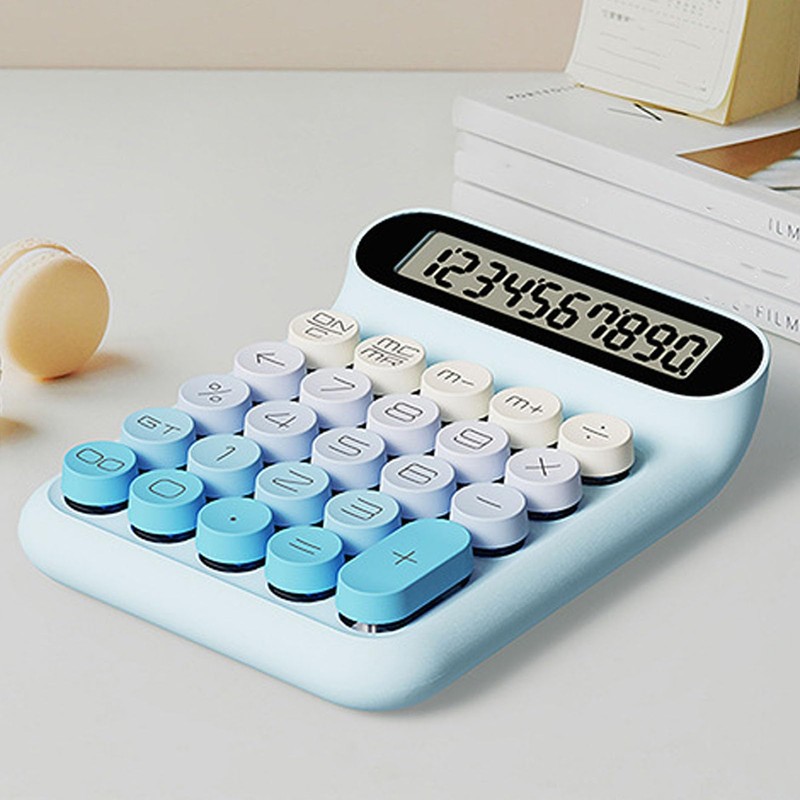 Mechanical Switch Calculator, 24 Keys Auto Sleep Desktop Large LCD