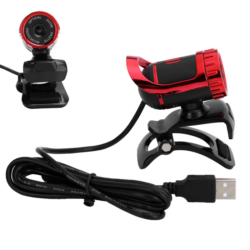 Computer Camera, Desktop Webcam with Microphone, Head 360 Degree Rotation,