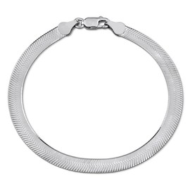 Women's Herringbone Bracelet - Italian 925 Sterling Silver Bracelets for Women - Pulseras para Mujer - 4.5mm - Unisex Design - Sterling Silver 925, Yellow Gold Plated (Herringbone Style - Silver - 7.25in)