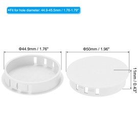 PATIKIL Hole Plugs Plastic, 10 Pcs 45mm(1.8") Screw Bumper Hole Plug Flush Snap Type Round Hole Cover Caps for Round Holes Cabinet Furniture Kitchen, White