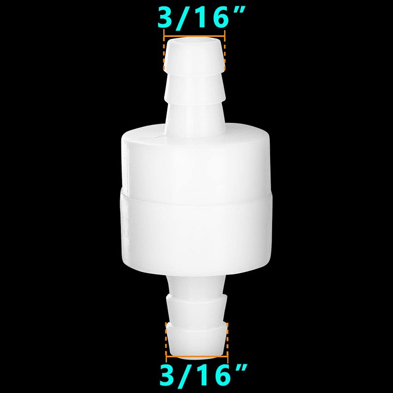 Feelers 3/16" One Way Inline Check Valve, Non-Return Valve for