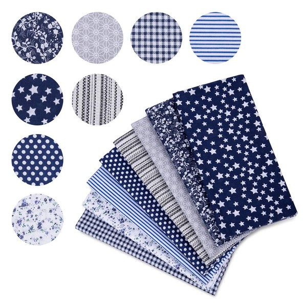 Naler 8 Pcs Cotton Pattern Fabric Cotton Fabric Cotton Fabric