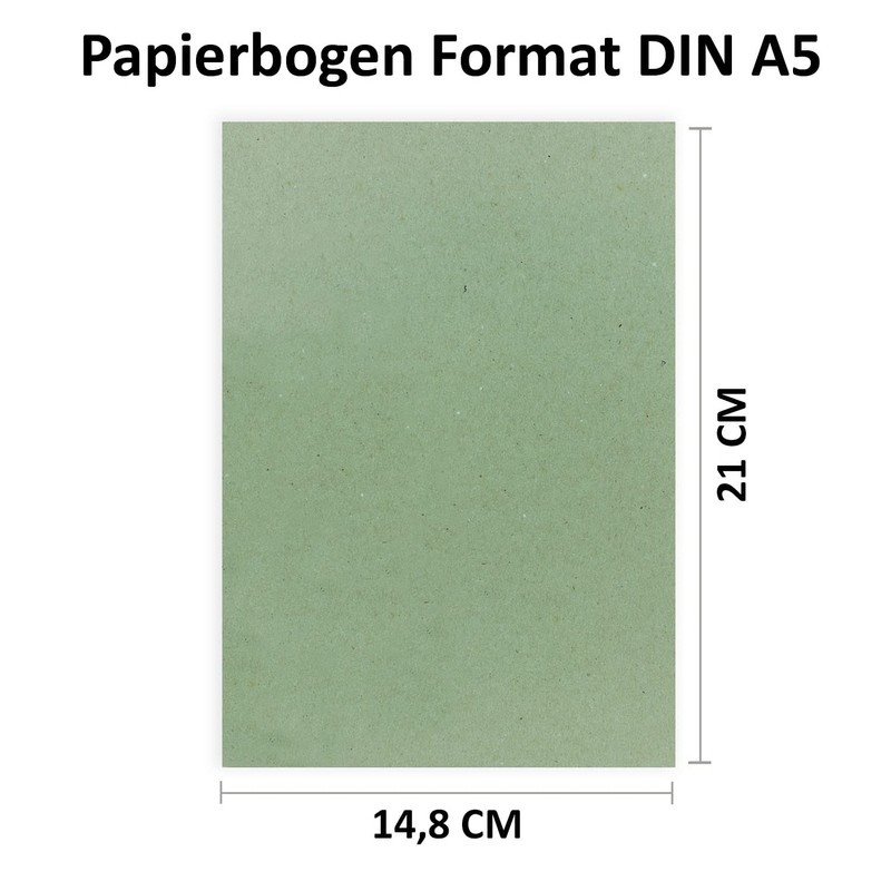 100 sheets DIN A5 paper - natural paper green -