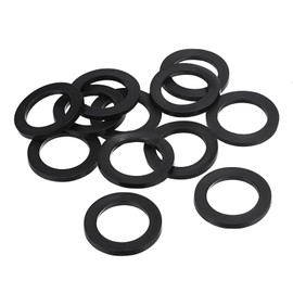 PATIKIL M32 Rubber Flat Washers Pack of 12 32 mm ID 46 mm AD Sealing Rings Washers Sealing Ring for Tap Pipeline Water Hose Attachment Bolts Black