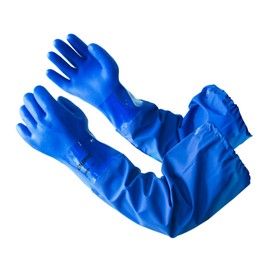 LANON 26" Elbow Length PVC Chemical Resistant Gloves, Heavy-Duty Long Rubber Gloves, Acid, Alkali & Oil Protection, XXL