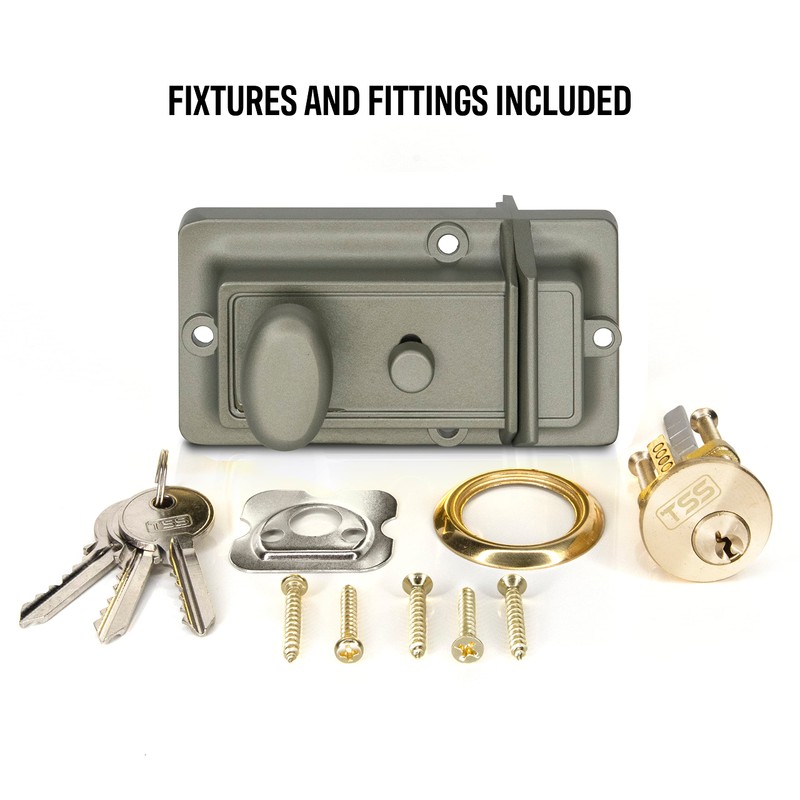 UK Security Supplies Traditional Nightlatch - 60mm Backset - Green