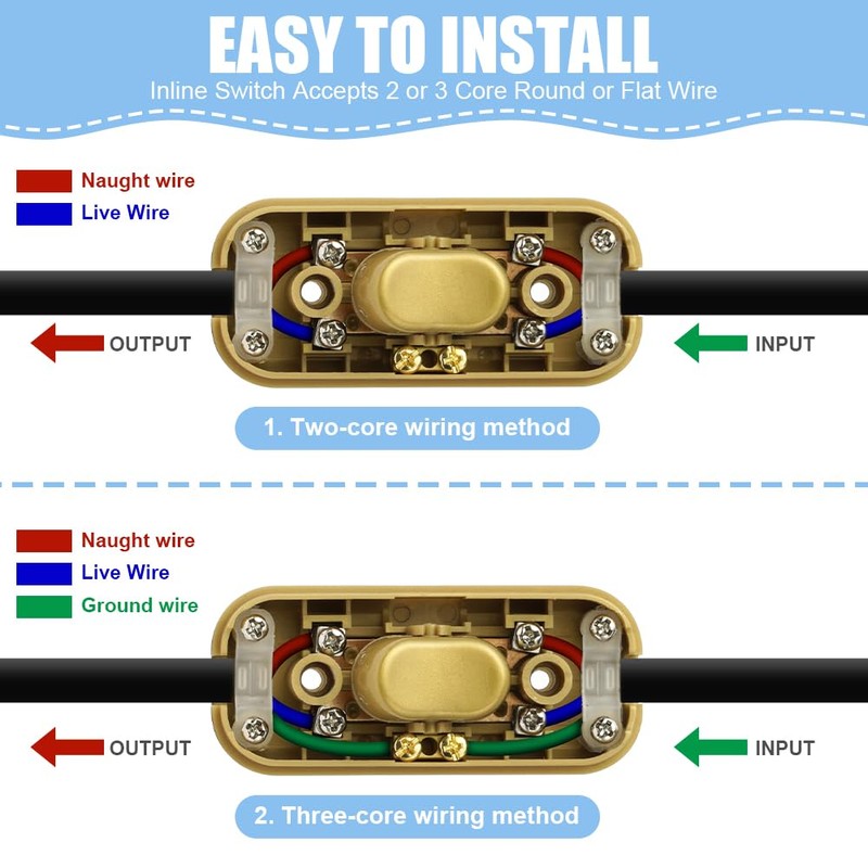 AXFEE Inline Switch, Pack of 2 250 V 6 A
