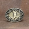 Montana Silversmiths Unisex Filigree Initial J Belt Buckle Bronze One