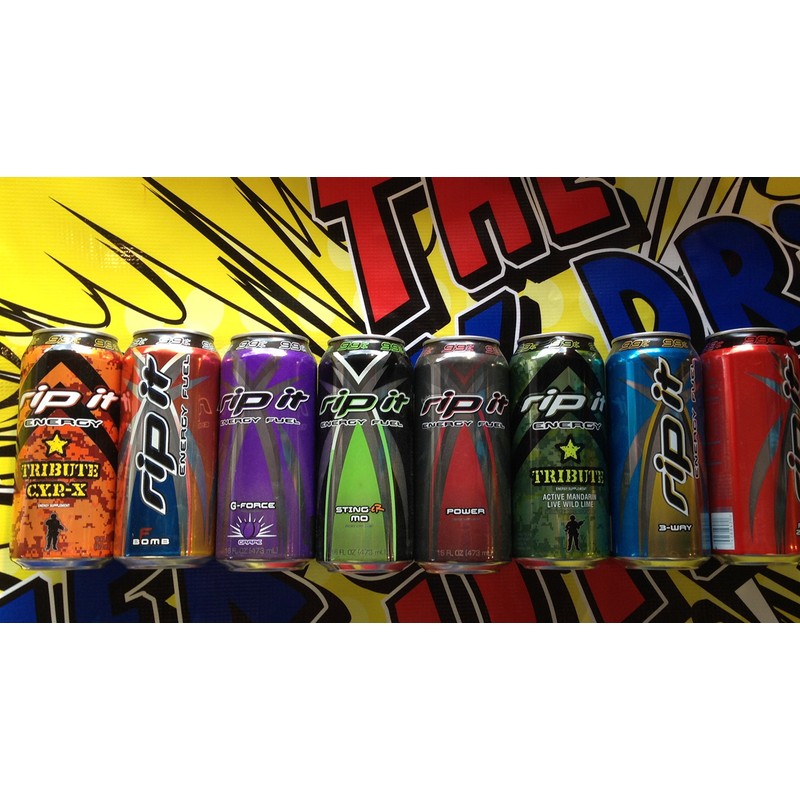 Rip It Energy Drink Variety, 16 oz (16 Cans)