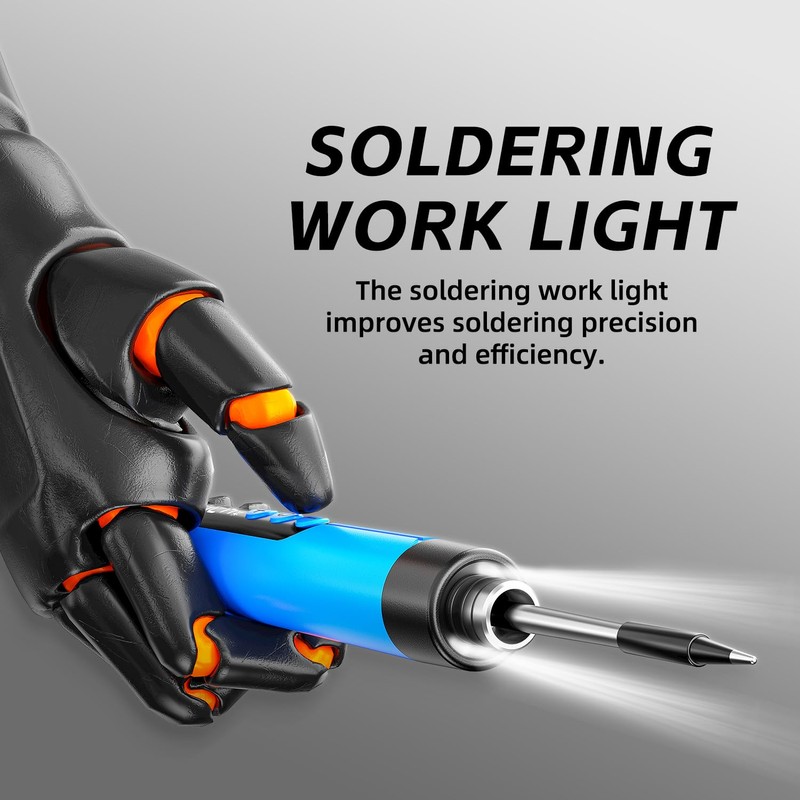 Cordless USB Rechargeable Portable Soldering Iron, Digital adjustable display screen,