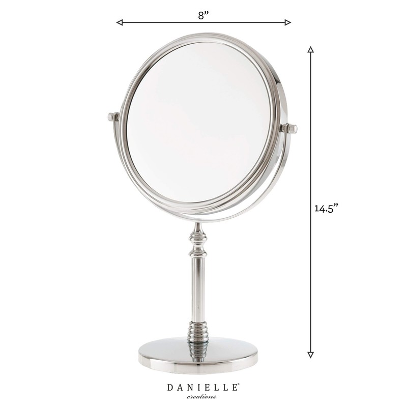 Danielle Creations 8-Inch Countertop Vanity Makeup Mirror, 1x and 10x