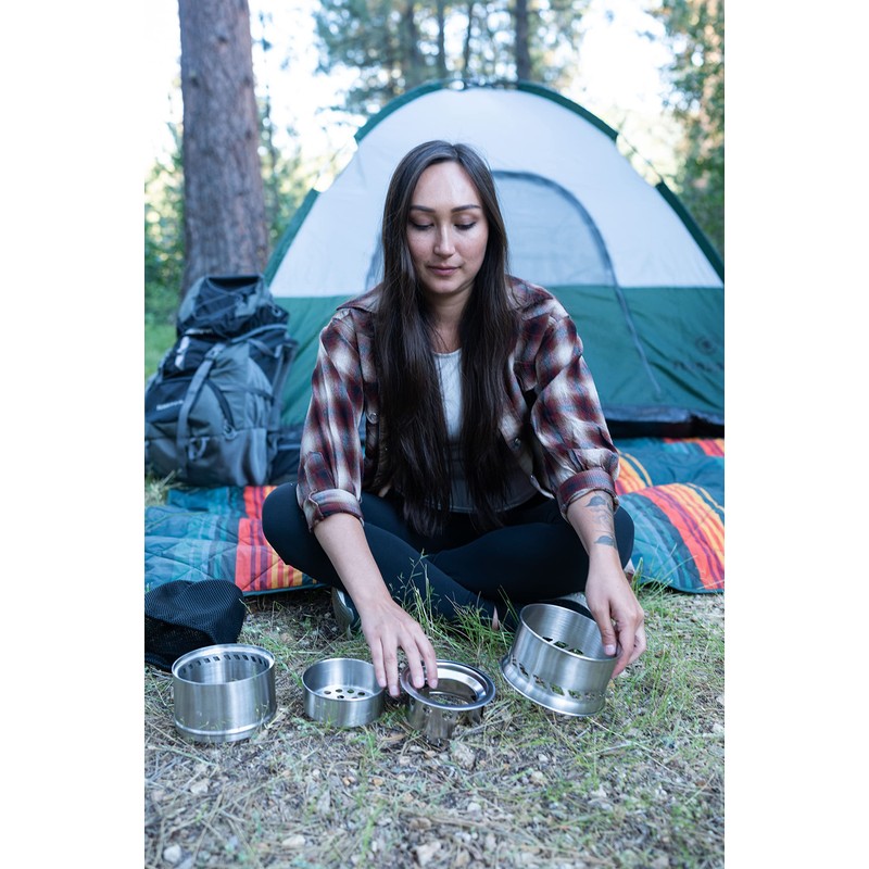 Stainless Steel Wood Burning Stove Extra Large - Portable Camping