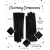 Rose Black Winter Gloves for Women - with Cute Bow