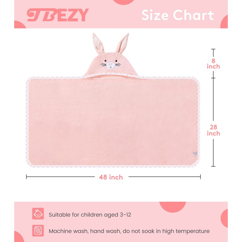 TBEZY Toalla con capucha para niños, 100% algodón, ultra suave