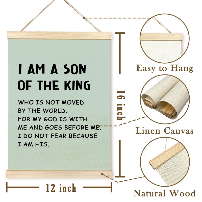TAEDIN Christian Baby Boy Room Poster Hanger Frame, Faith Scripture
