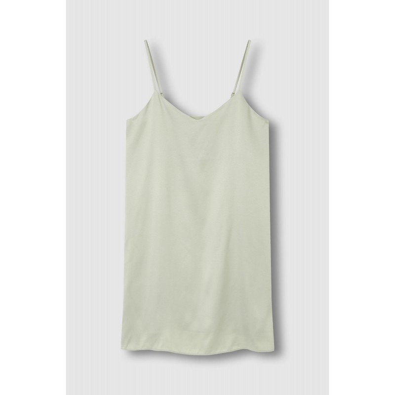 JAJU [JAJU] Women's Satin Stretch Slip Dress_Khaki Gray