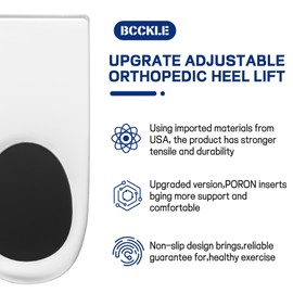 BCCKLE 4Layers Adjustable Orthopedic Heel Lift,Upgrade Poron Heel Pads Inserts,Max Anti-Shock Heel Cushion for Leg Length Discrepancies,Heel Spurs,Heel Pain, Sports Injuries,and Achilles tendonitis.