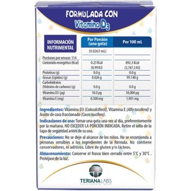 Vitamina D3 ONEDROP frasco con 3 mL, 400 UI