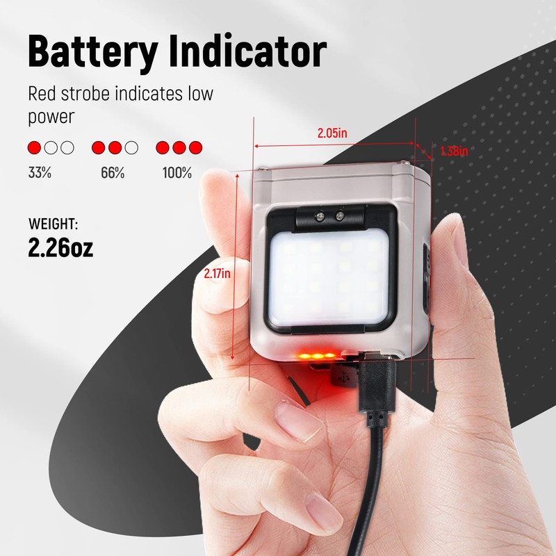 Hopedone LED Hard Hat Light, 800Lumens Rechargeable Dimmable Clip on
