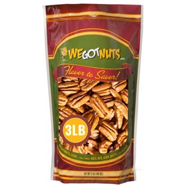 We Got Nuts Unsalted Raw Pecans for Cooking, Baking & Snacking, Vegan Protein, Keto Snack, Gluten Free, Kosher Certified (3 Pound (Pack of 1))