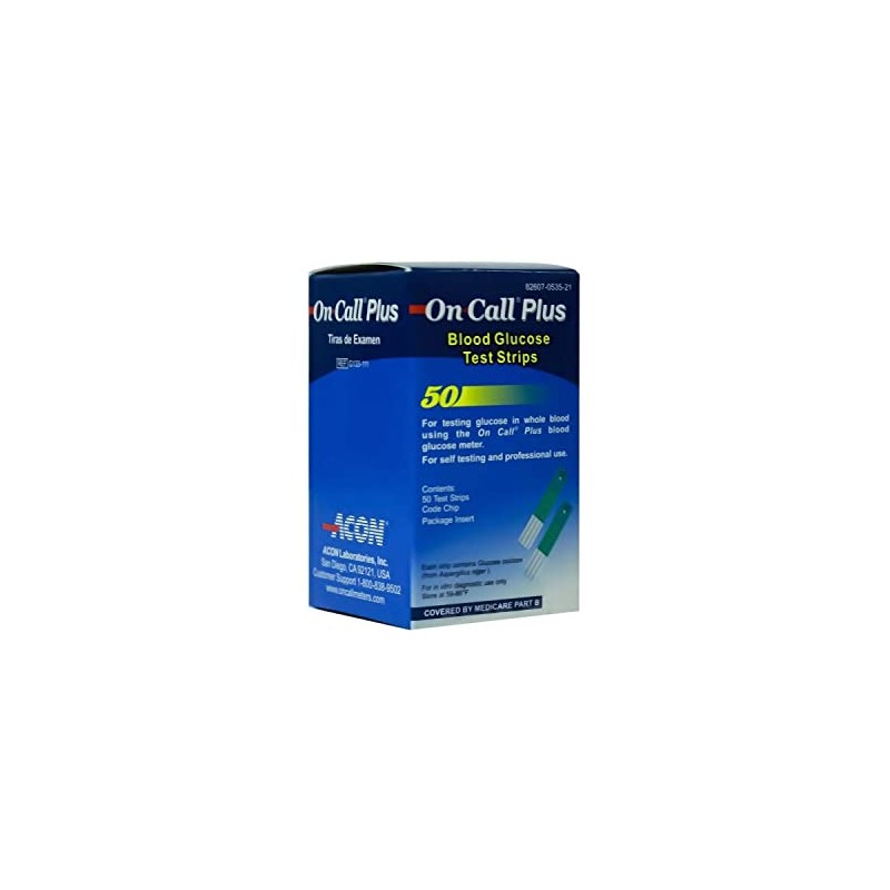 On call glucosa en la sangre tiras de prueba 50