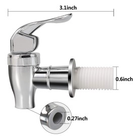 Replacement Spigot for Beverage Dispenser，Silver Push Style Spigot for Beverage Dispenser Carafe, Water Dispenser Replacement Faucet