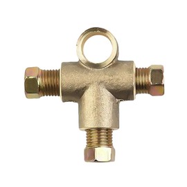 3 Way Brake T Piece Tee and 3-Male Nuts Short Union Metric M10 3/16 Pipe-10mm