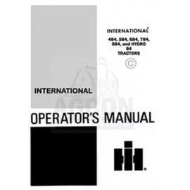 International 484 584 684 784 884 H 84 Operators Manual