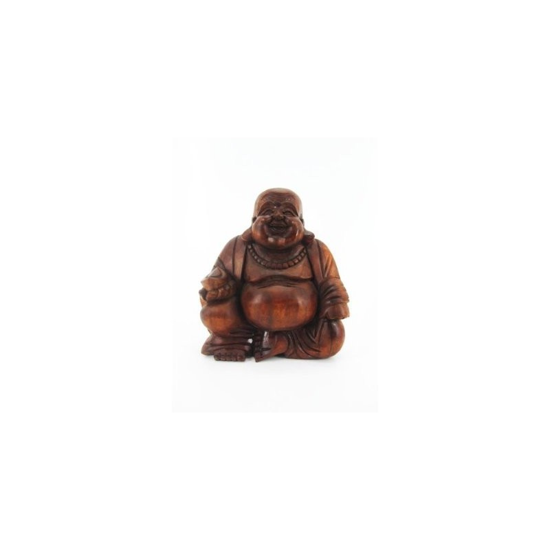 Ciffre Happy Buddha Sitting Wood Carved Ball 15 cm
