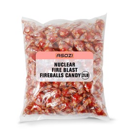 Nuclear Fire Blast Fireballs - 2 LB Red Hot Jawbreaker Candy - Individually Wrapped - Extremely Hot Old Fashioned Fireballs Candy Bulk