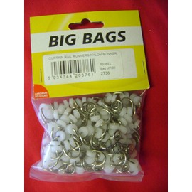 100 RUNNERS WITH METAL WHEELS THAT FIT OLD CURTAIN TRACKS