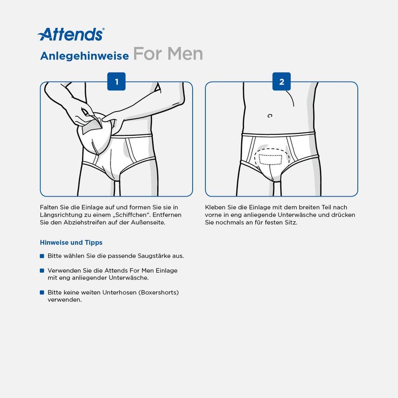 Attends For Men 4 Incontinence Pads for Mild Bladder Weakness