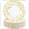 CEILIWEN White and Gold Plates, White Gold Paper Plates, 7’’