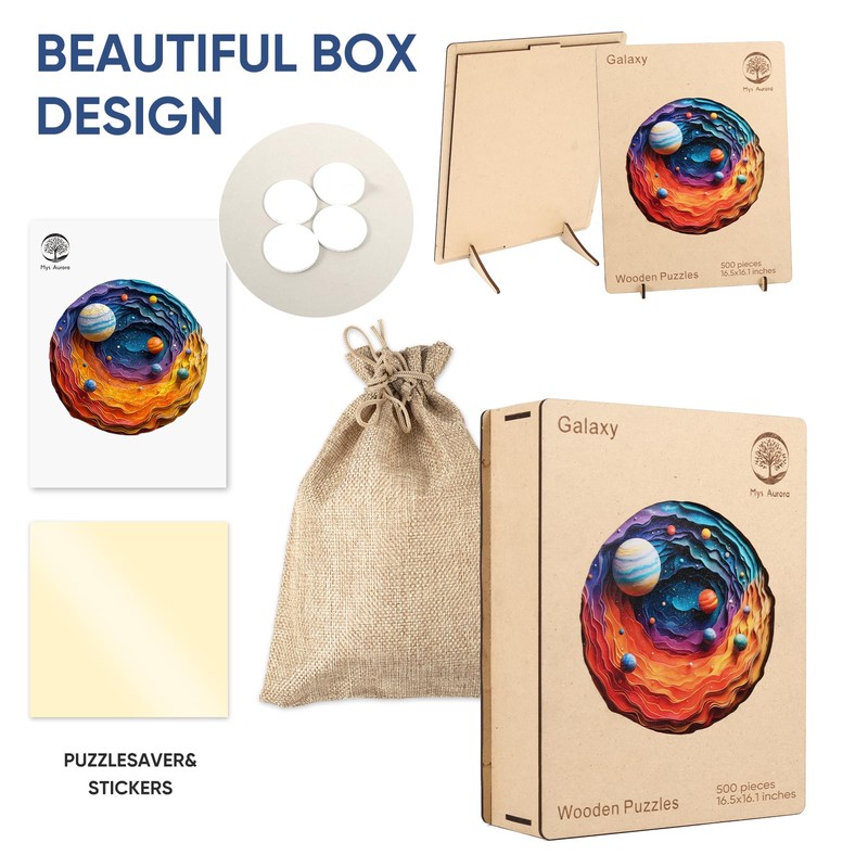 Mys Aurora Space Puzzles for Adults 500 Pieces, Unique Shapes