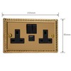 Varilight 2-Gang 13A Single Pole Switched Socket with 1x USB