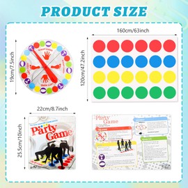 Twister Game for Kids, Twister Funny Balance Family Party Games with Spinner & Floor Play Mat Floor Games Kids Games Birthday Party Games Birthday Gift Indoor & Outdoor for 2 + More Players