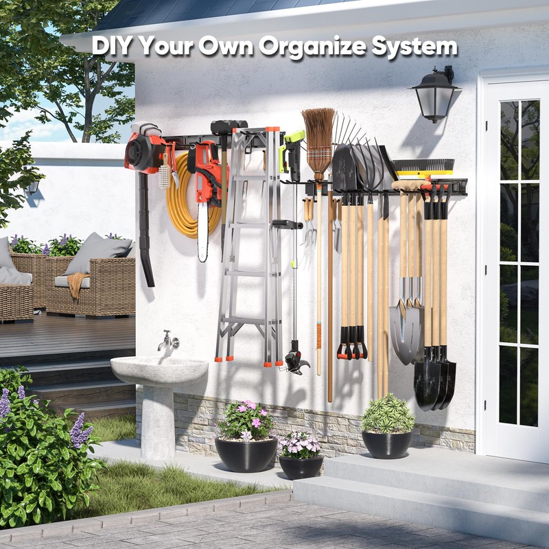 Garden Tool Organizer Wall Mount, 64 inches Tool Storage Rack