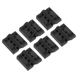 sourcing map 6Pcs Torque Hinge, 40x40x9mm Nylon Adjustable Position Control Hinges, Self-Closing Door Hinges with 4mm Hole for Electronics Box Wooden Furniture Cabinet Hardware, Black