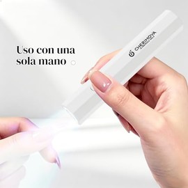 CHERIMOYA Mini Lámpara UV para Uñas Portátil 3W, Secador de Uñas LED Tipo Barra con Temporizador 20/60S, Recargable por USB para Gel, Nail Art y Manic