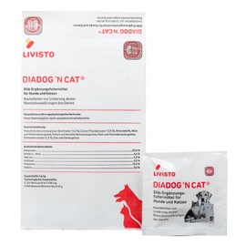 Livisto DiaDog`N Cat für Hunde und Katzen | 30er Pack | 30 x 5 g | Diätergänzungsfuttermittel für Hunde und Katzen | Kautablette zur Linderung akuter Resorptionsstörungen des Darms