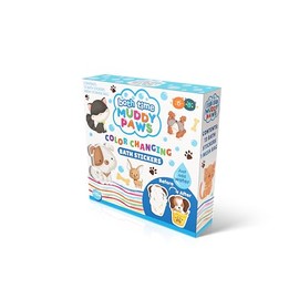 Buddy & Barney Colour Changing Bath Stickers Muddy Paws - unisex baby toddler bath toy, colour changing, resuable and no mess, cats, dogs, toddler toys, creative play, bath time