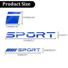Pincuttee - 14 calcomanías de coche, calcomanías reflectantes con logotipo deportivo, emblema deportivo, parachoques trasero para todos los vehículos (azul, 14 unidades)