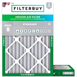 Filterbuy 22.25x25x2 Air Filter MERV 8 (MPR 700) Dust Defense Replacement (2-Pack), Electrostatic Pleated HVAC AC Furnace Filters, Made in USA (Actual Size: 22.25 x 25.00 x 1.75)